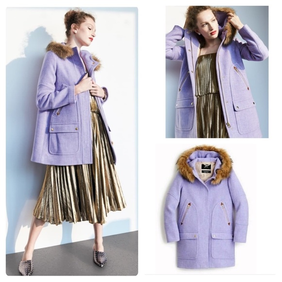 New J. Crew Chateau Parka Faux Fur Coat